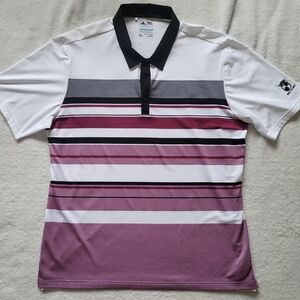 Adidas Purple and White Polo Shirt Gradient Design
